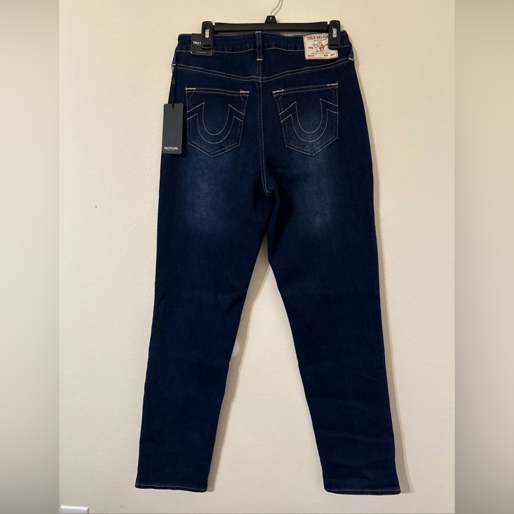 True Religion Sarah SN High Rise Women's Straight Leg Jeans - Dark Blue